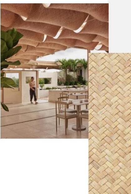 Linen-texture ceiling panels