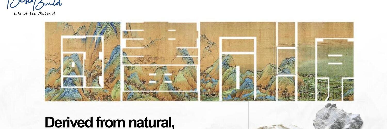 Natural mineral materials and architectural collage